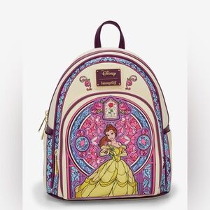 Loungefly Disney NWT Beauty and the Beast Belle Stained Glass mini backpack